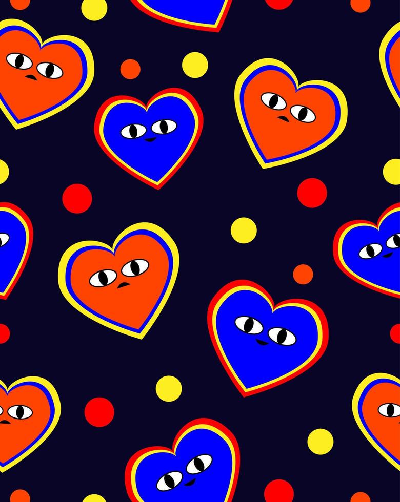 Cool retro hearts pattern 5947649 Vector Art at Vecteezy