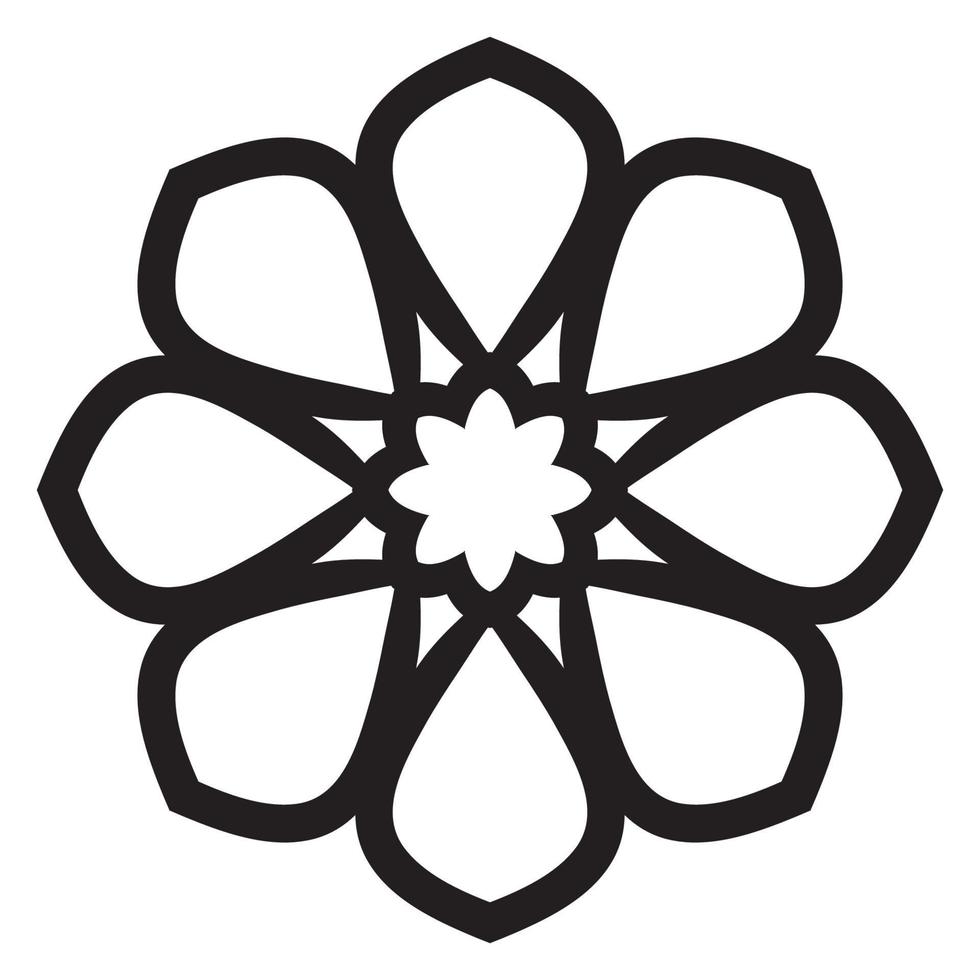 Cute Mandala. Ornamental round doodle flower isolated on white background. Geometric decorative ornament in ethnic oriental style. vector