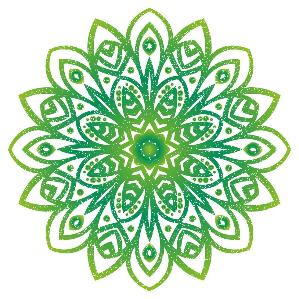 Colorful gradient flower mandala. Hand drawn decorative element. Ornamental round doodle floral element isolated on white background. vector