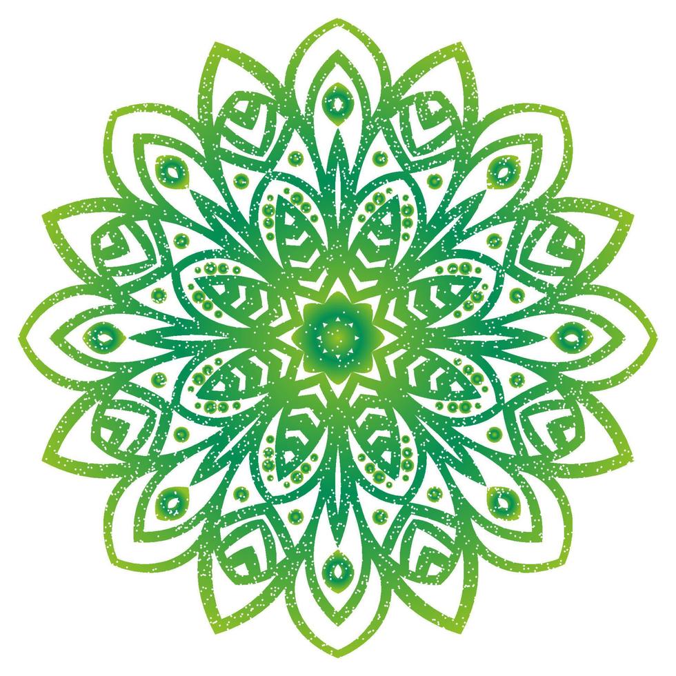 Colorful gradient flower mandala. Hand drawn decorative element. Ornamental round doodle floral element isolated on white background. vector