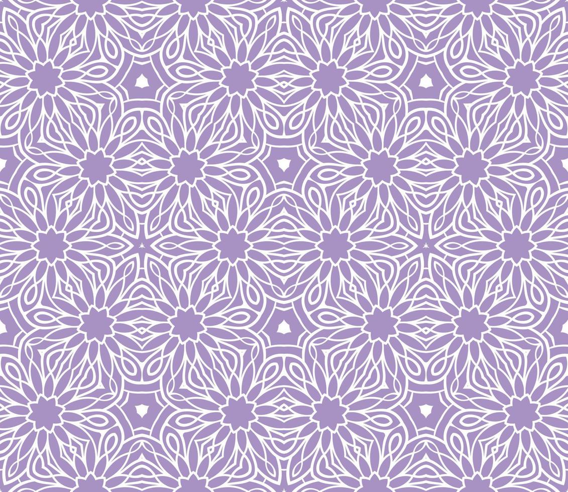 Fantasy seamless pattern with ornamental mandala. Abstract round doodle flower background. Floral geometric circle. vector