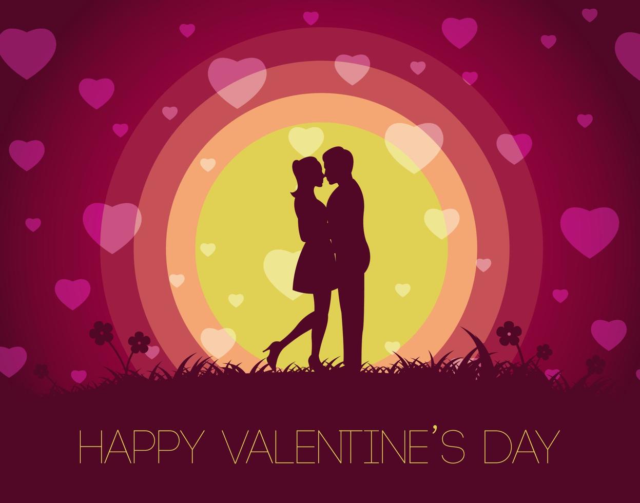 Silhouette design of valentine's day of man hug woman vector