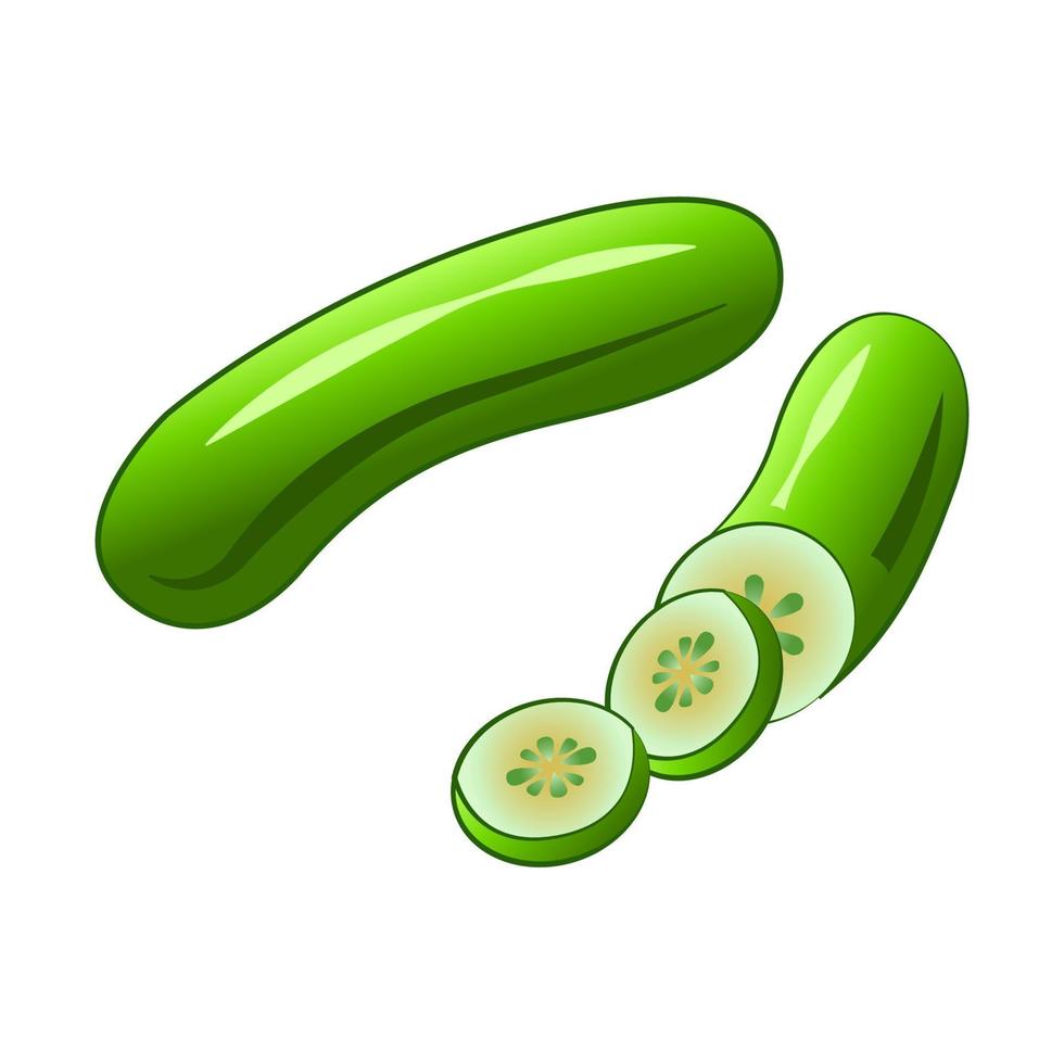 clip art of cucumber with cartoon design vector