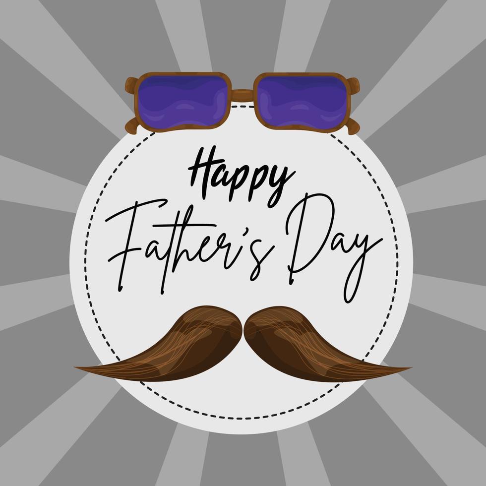 feliz día del padre con bigote y gafas. tarjeta de letras a mano patrón de diamante. vector libre