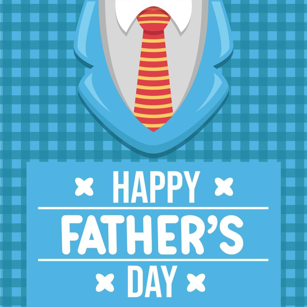 Happy fathers day poster in flat design. hand lettering card. Free Vector Banner