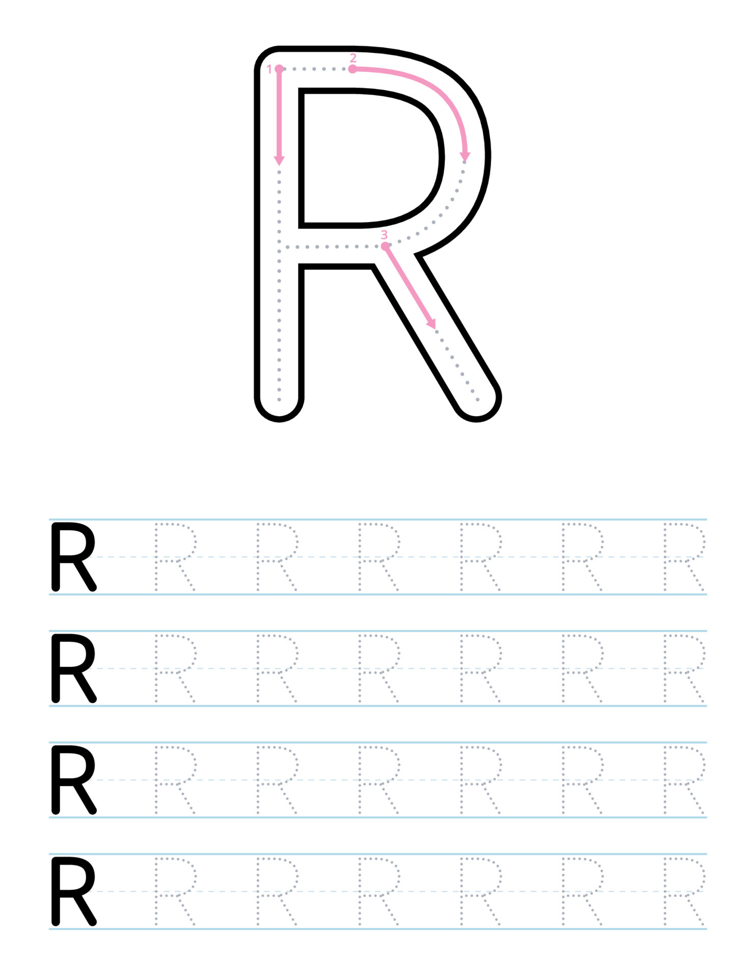 Tracing Uppercase Letter R Worksheet For Kids Vector Art At Vecteezy Tracing Uppercase Letter R Worksheet For Kids Vector Art At Vecteezy
