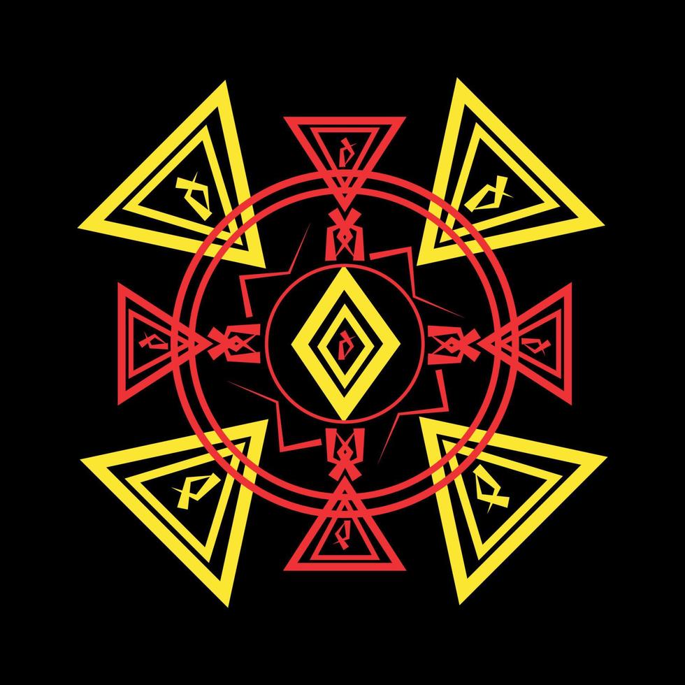 Magic runes  Mystical geometry sign  Alchemy mystical symbol vector