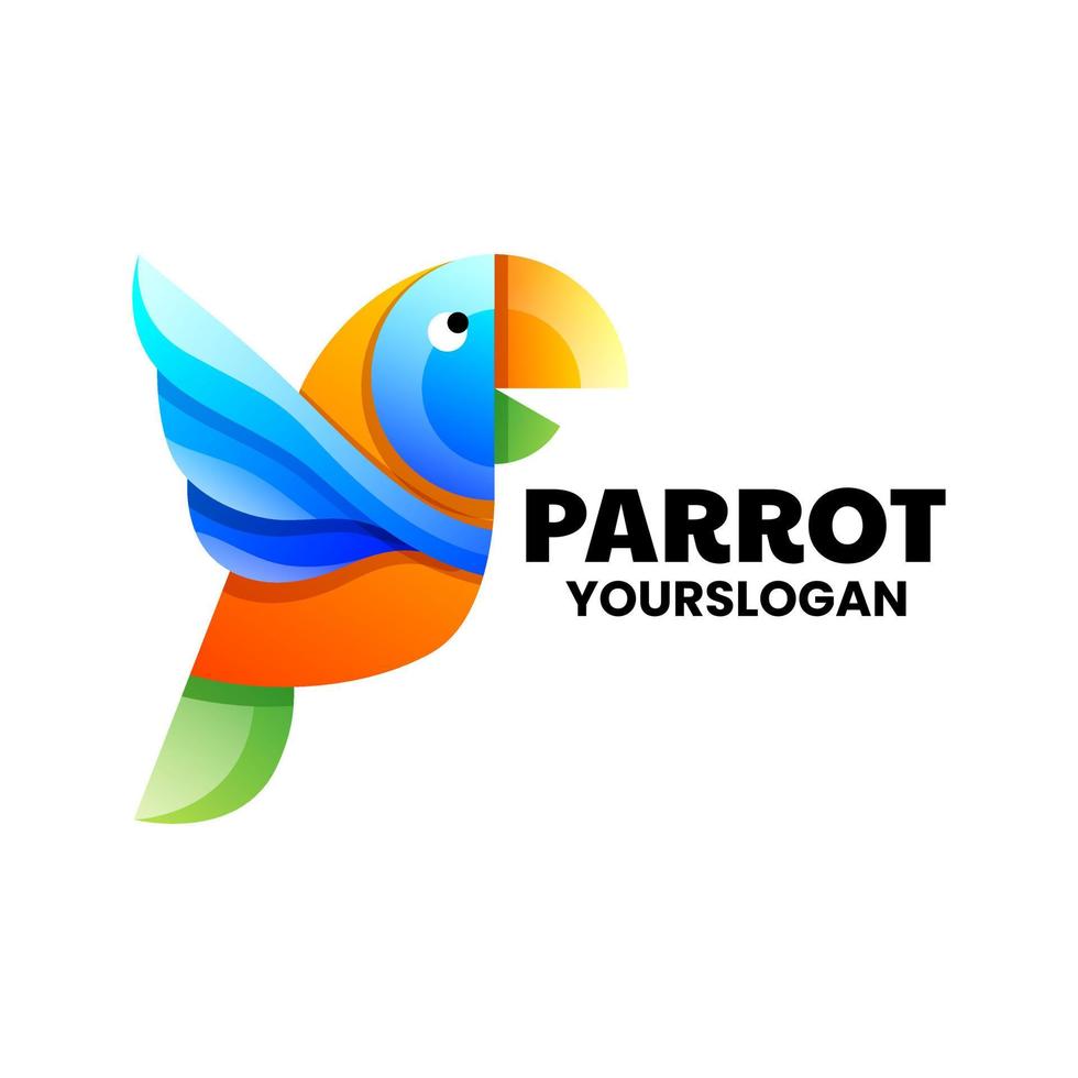 modern parrot colorful logo design vector