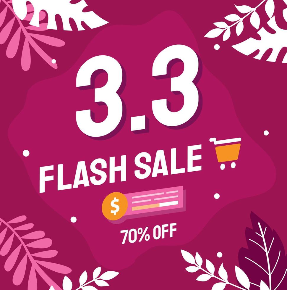 plantilla de promoción de banner de descuento de ventas flash. 3.3 promoción de ventas vector