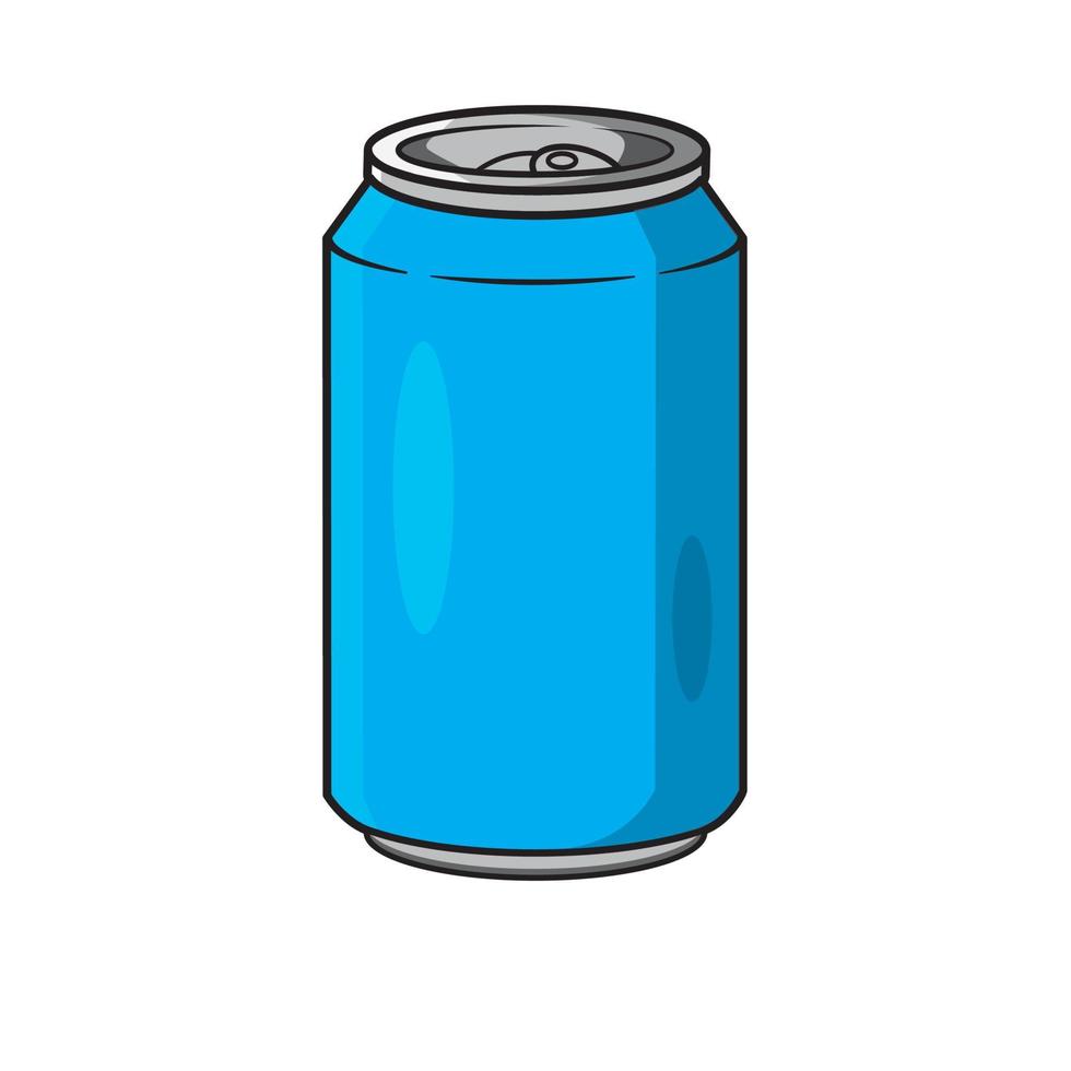 Flat style blue soda can for drink design vector