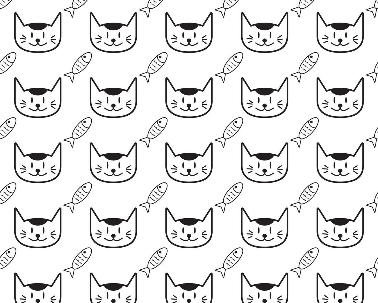 Doodle Cats Pattern Background Design vector