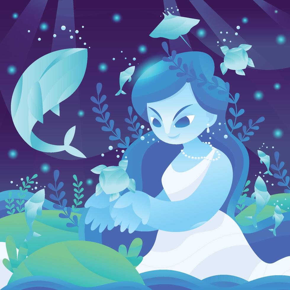 Mother Ocean Concept vector