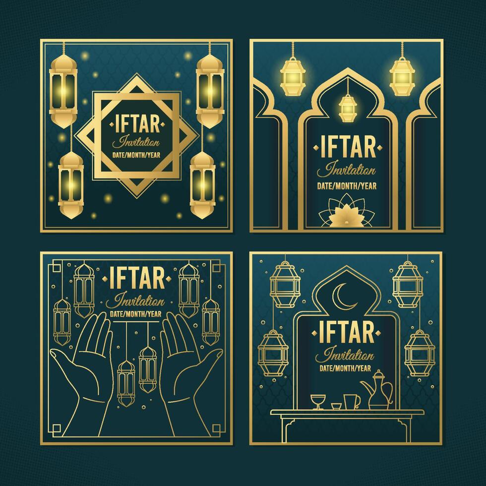 Iftar Social Media Posts vector