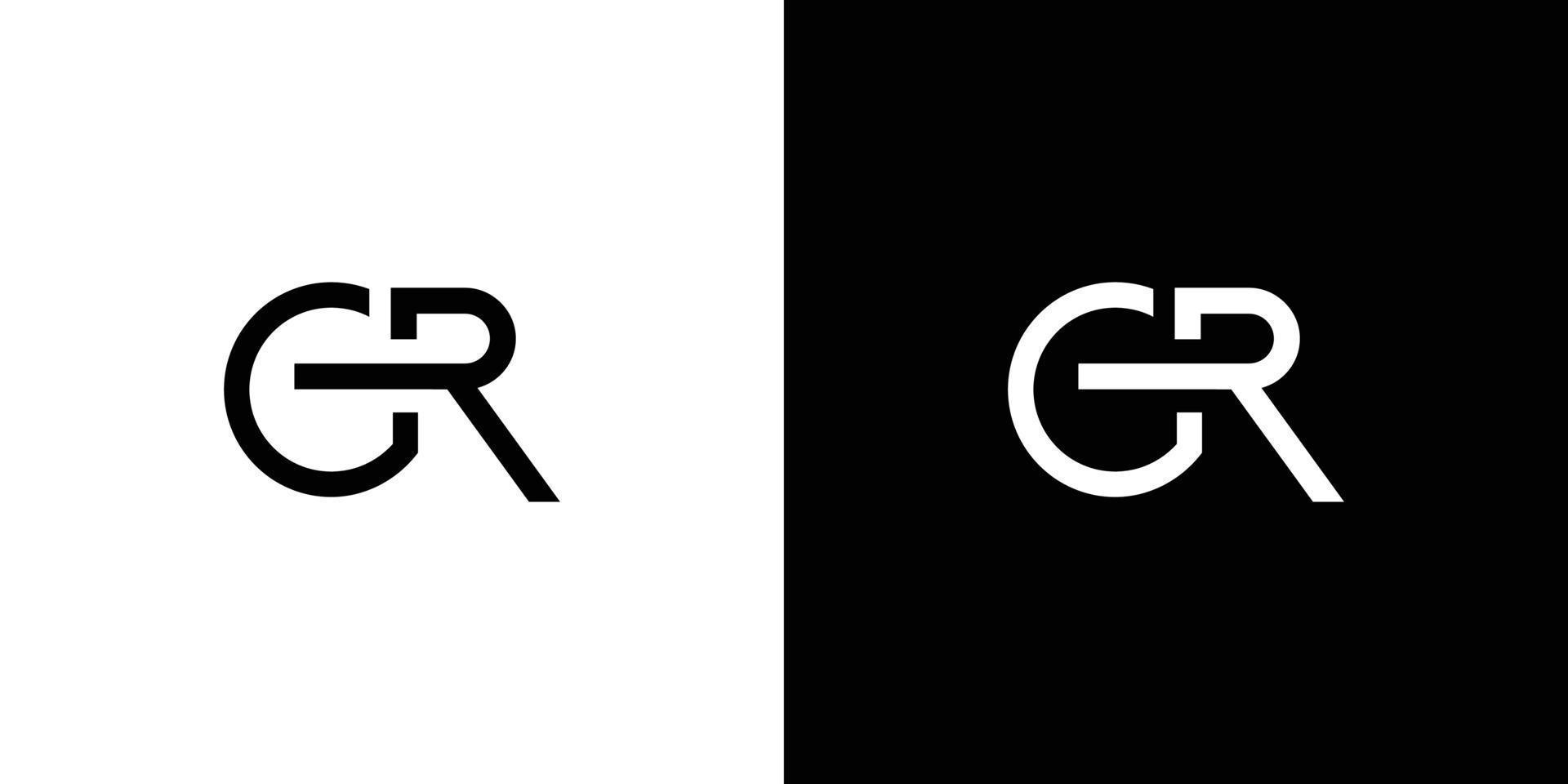 Modern and unique letter GR initials logo design vector