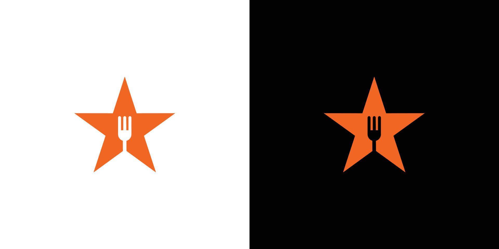 Modern and professional food star logo design vector