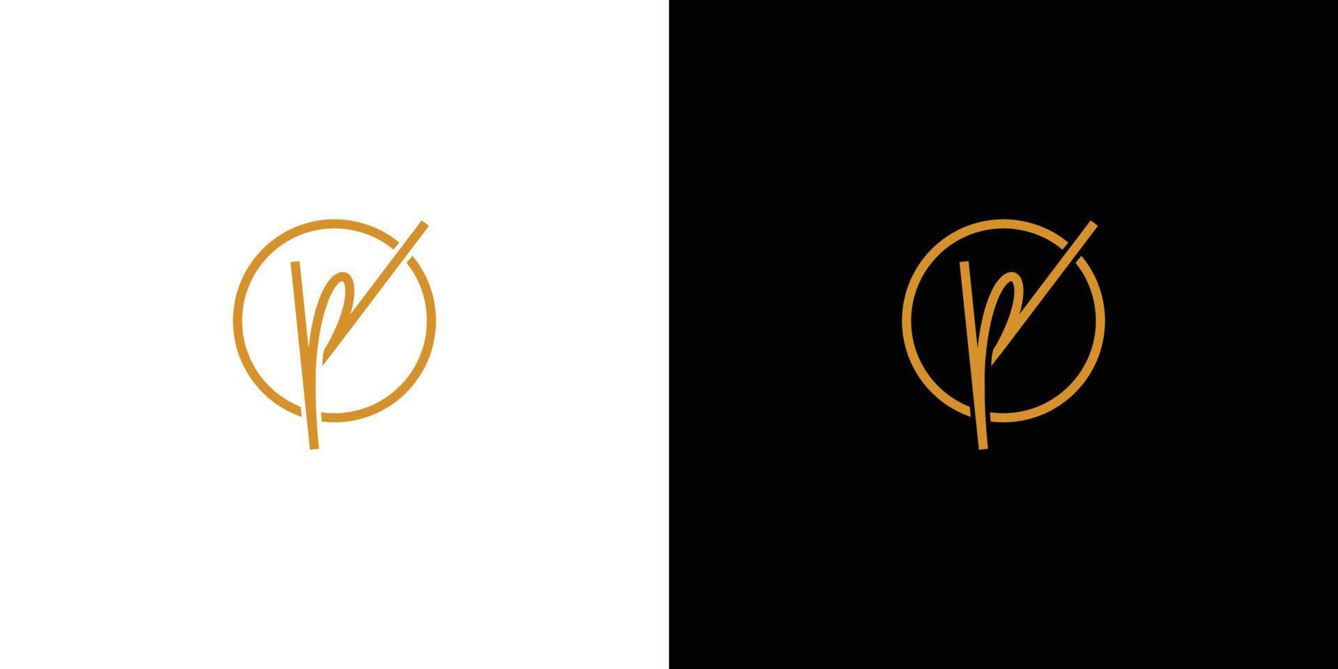 Modern and luxury WP letter initials logo design vector