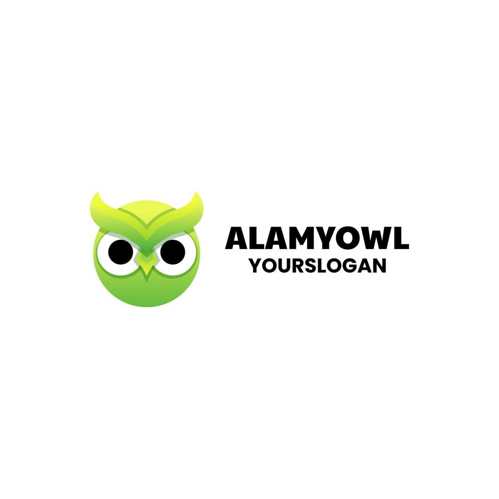 modern head owl colorful logo design vector
