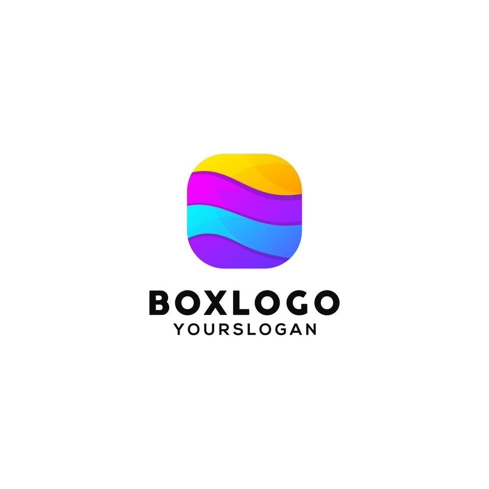 caja colorida plantilla de diseño de logotipo vector