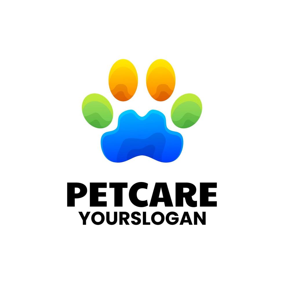 modern pet care colorful logo design vector