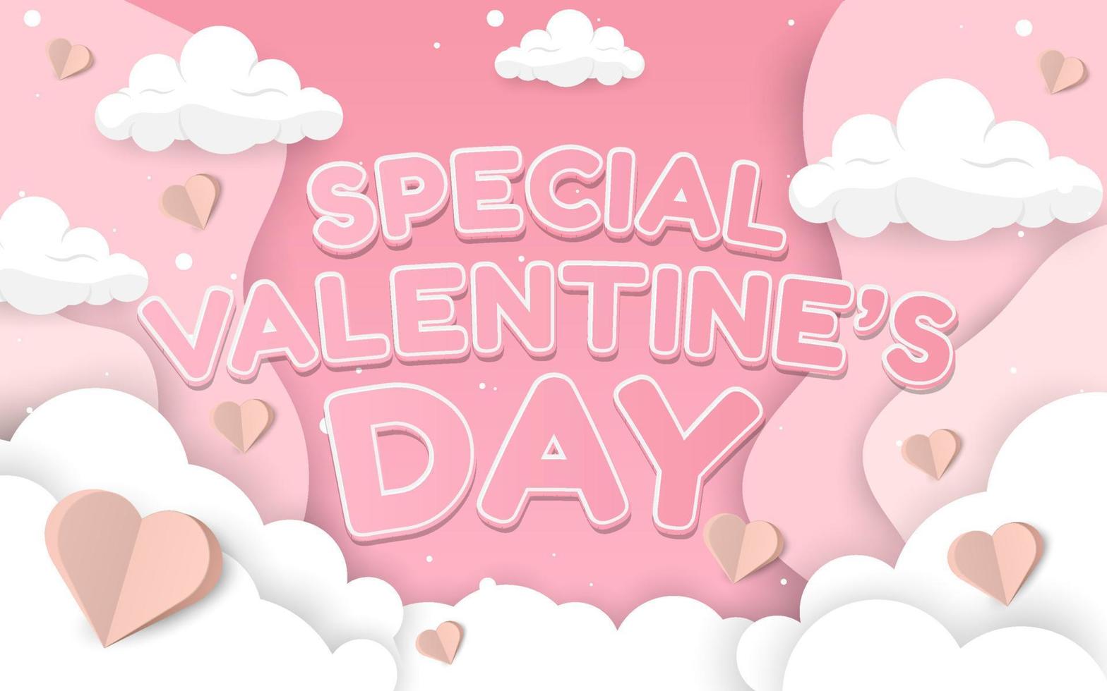Special valentines day with paper style vector