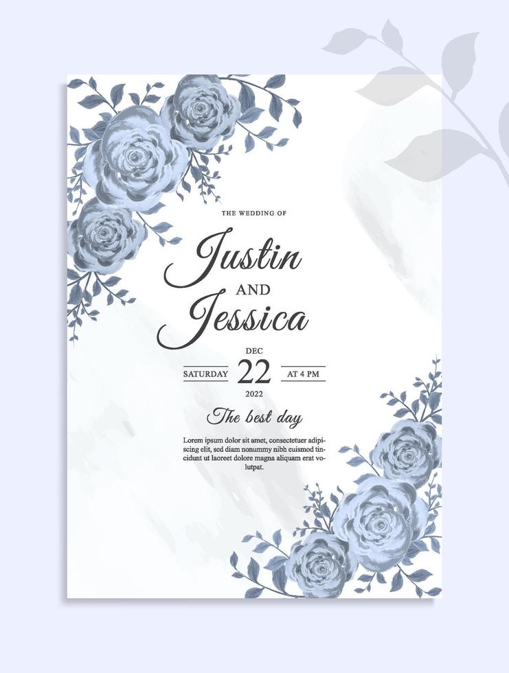 Front wedding invitation template vector