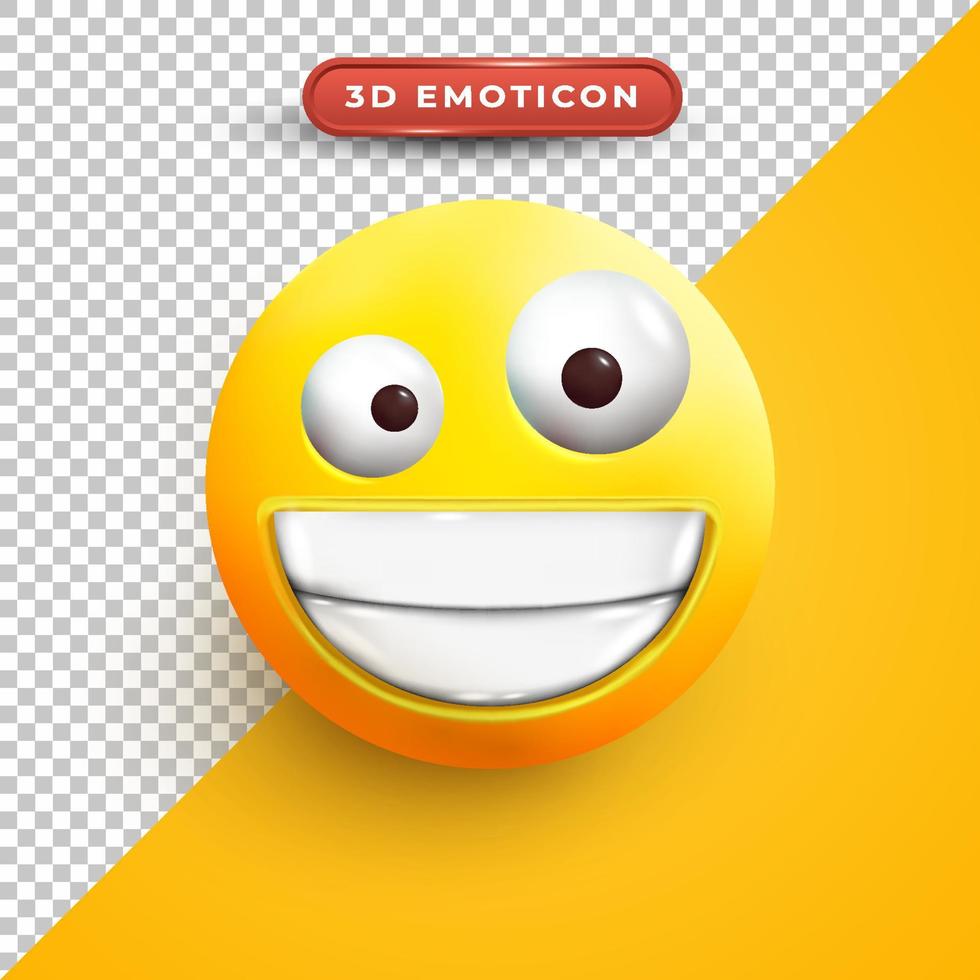 3d zany face emoji vector