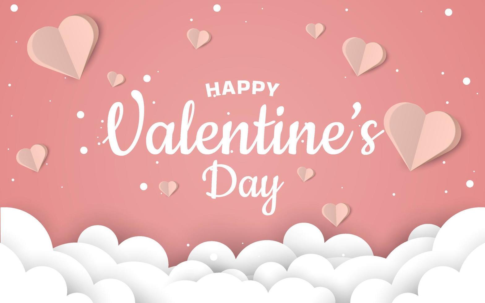 Valentines day banner in paper cut style vector