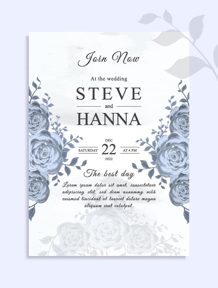 Wedding invitation template for social media vector