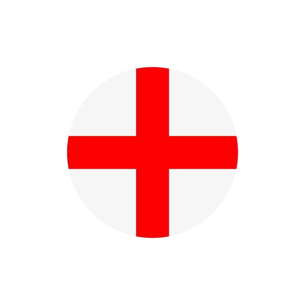Round English flag vector icon isolated on white background. The flag of England in a circle