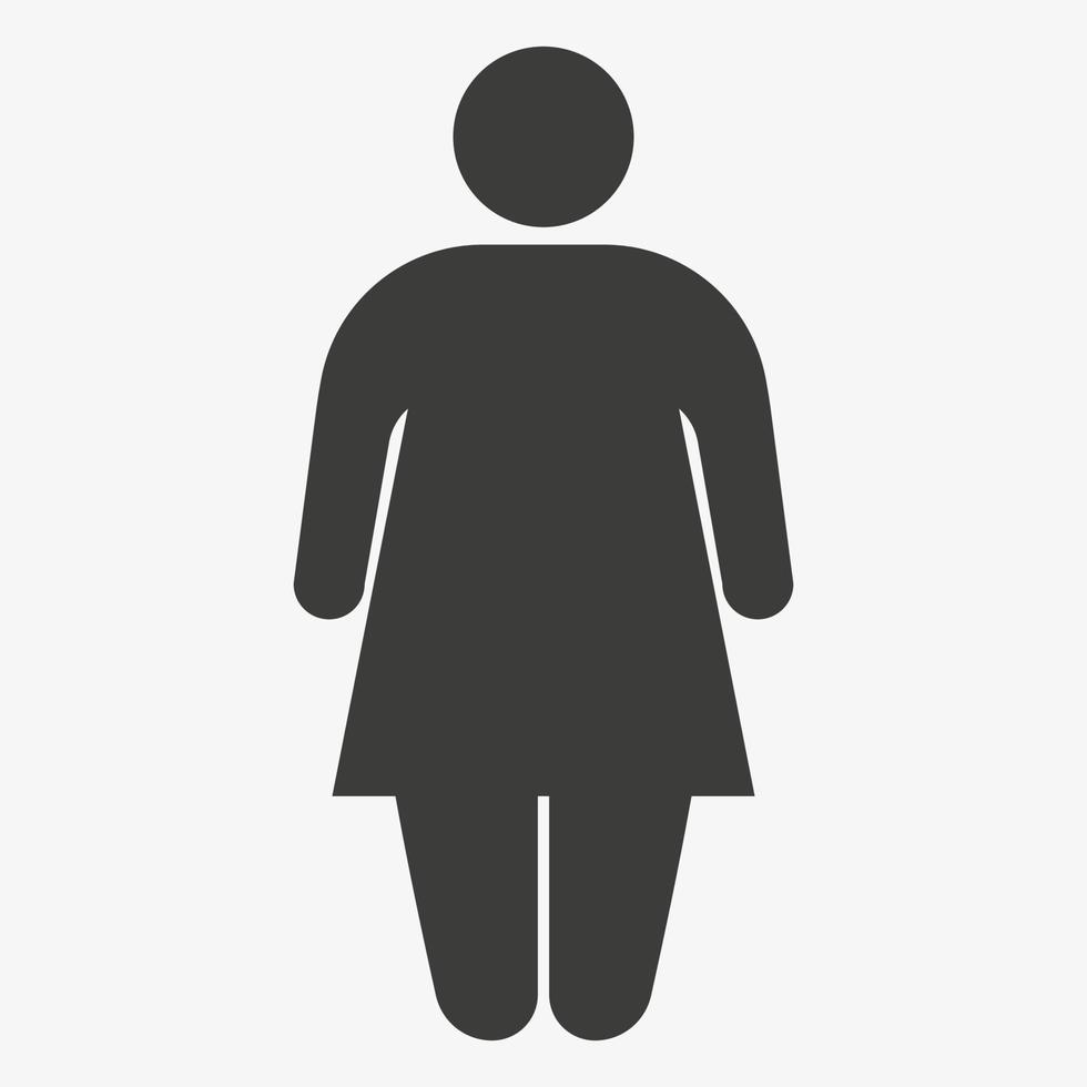 icono de mujer gorda. ilustración vectorial aislado sobre fondo blanco vector