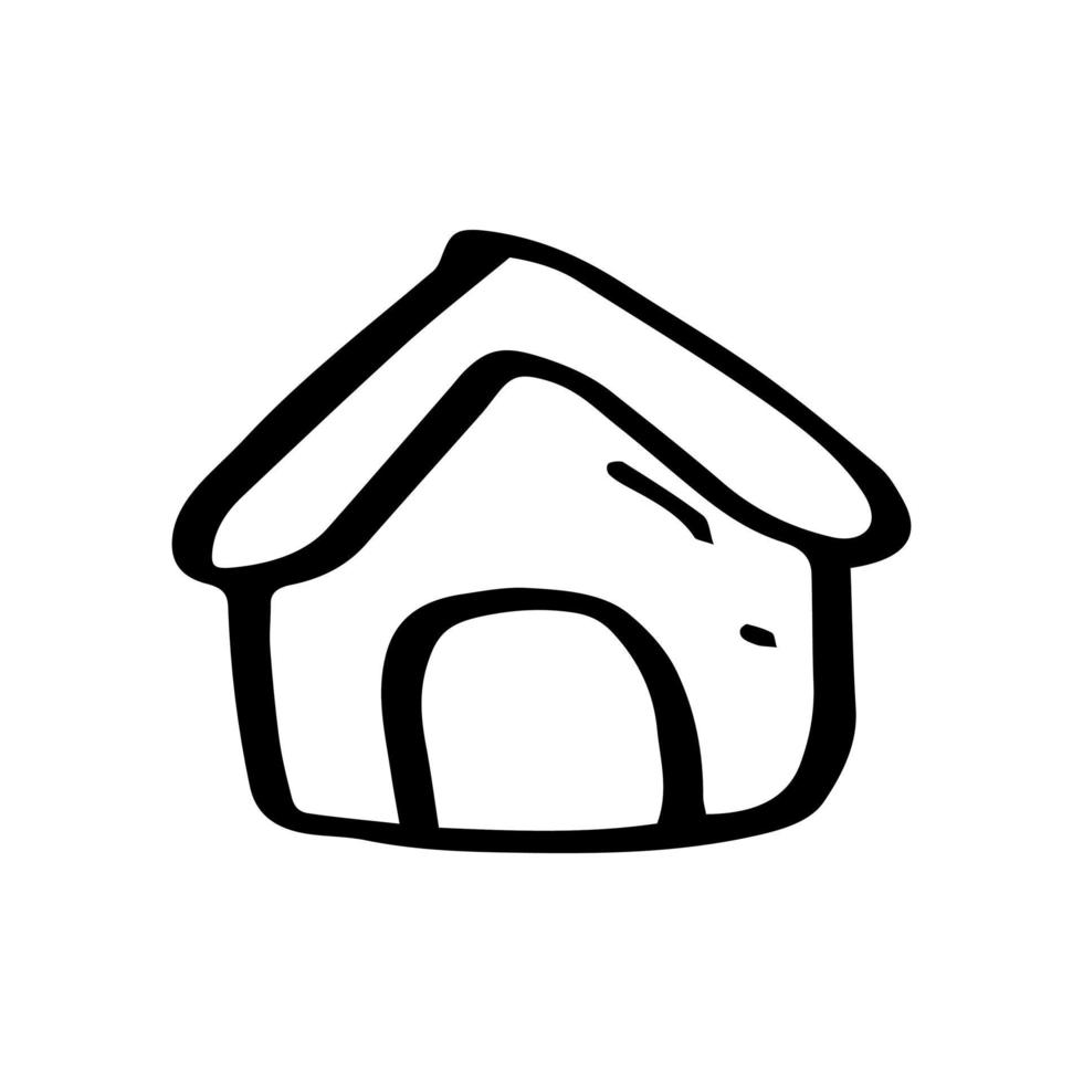 Hand drawn home symbol doodle icon. Vector illustration for print web,mobile, and infographics