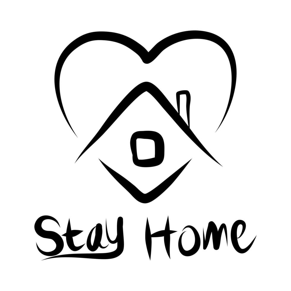 stay home Stay safe poster design,Lettering typography poster with text for self quarantine times. Stay Home icon.doodle vector illustration.