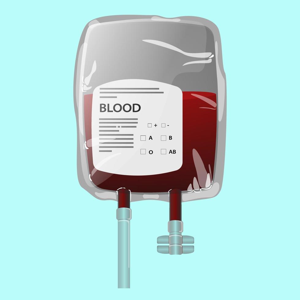 ilustración de vector de bolsa de sangre médica