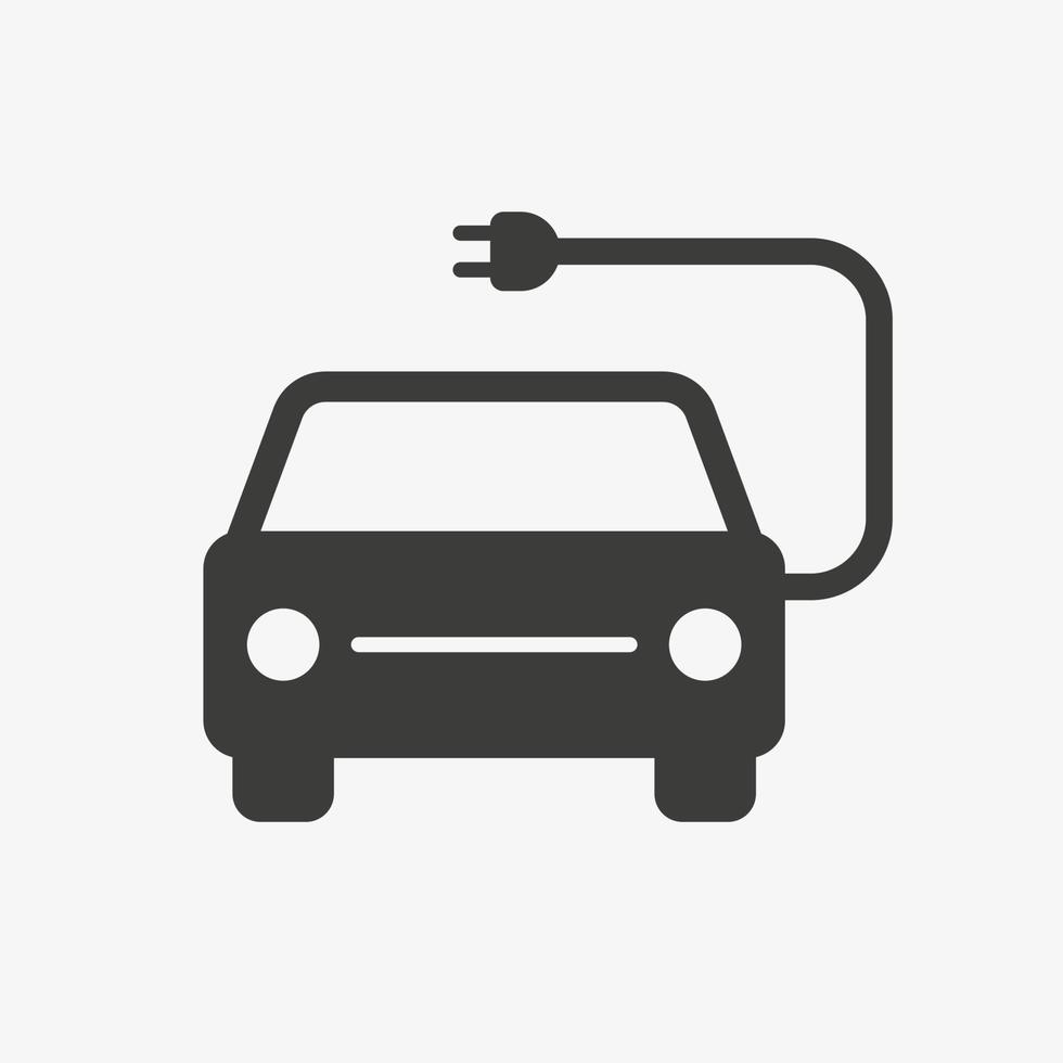 Electric car vector icon isolated on white background