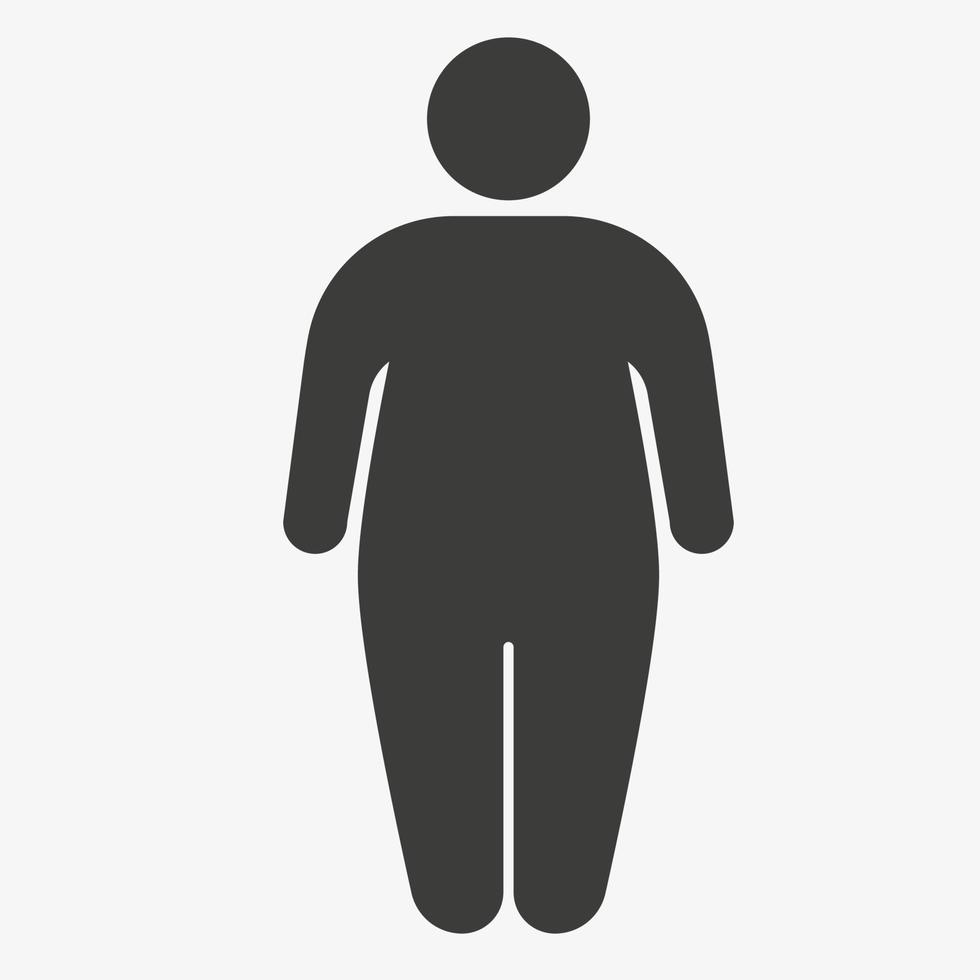 Fat man icon. Vector illustration isolated on white background
