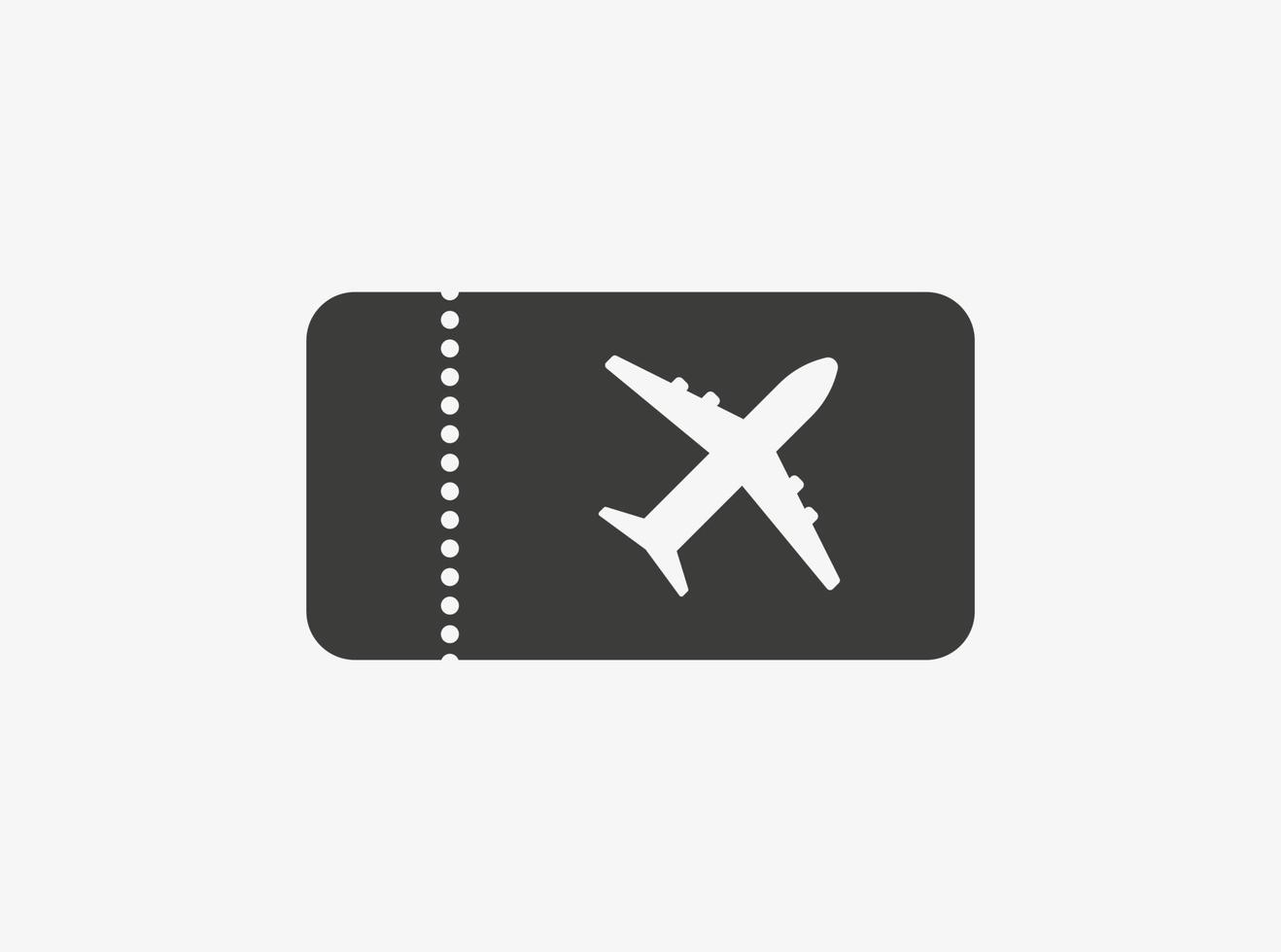 Flight ticket sign. Travel ticket icon isolated on white background vector