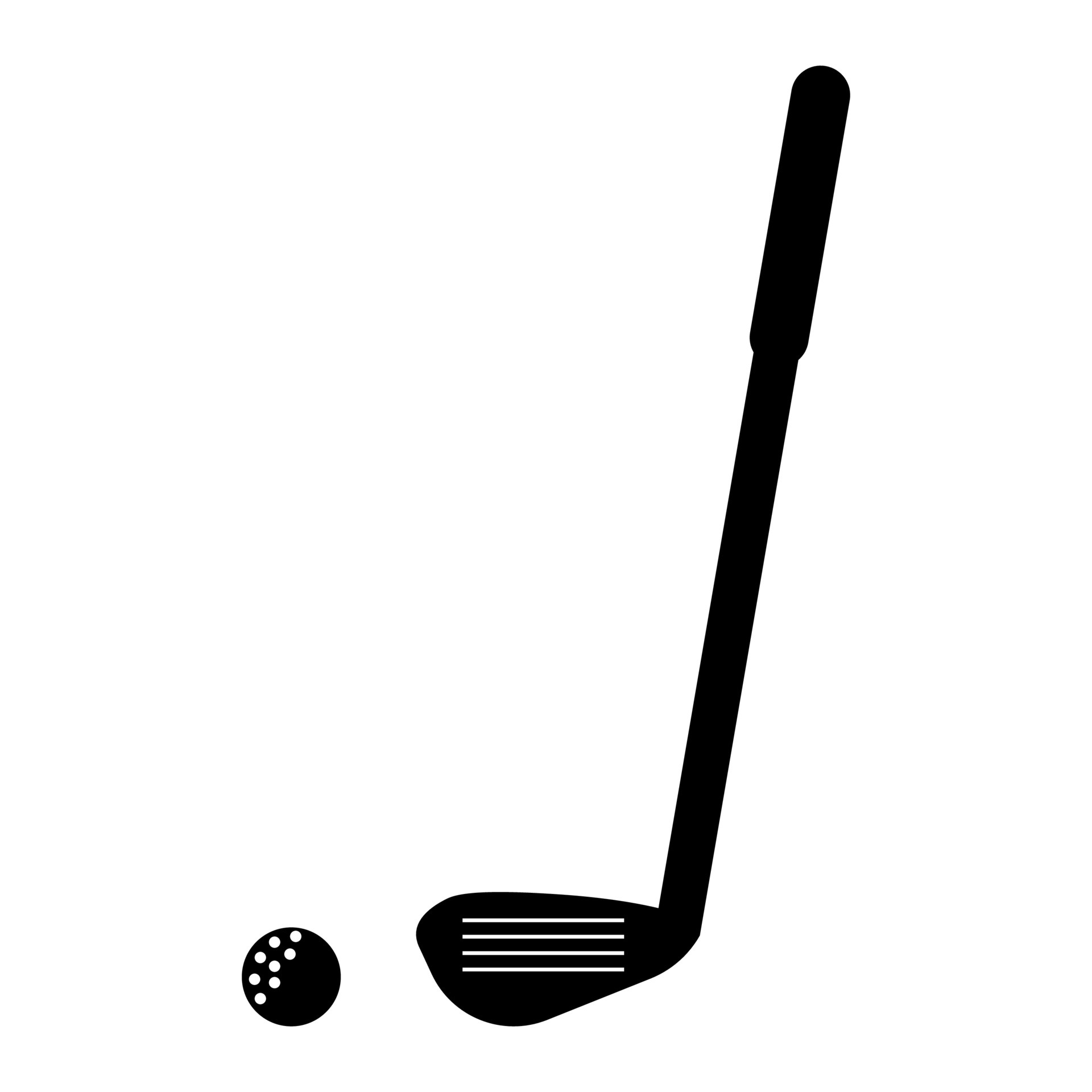Golf club and ball icon. Vector illustration isolated on white
