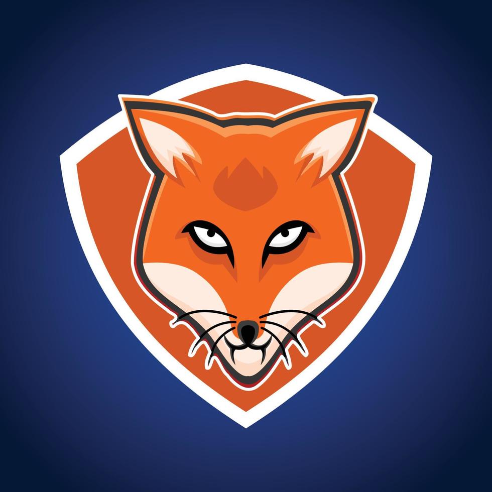 Gaming logo fox, mascot animal aggressive fox, brand mascot character vector