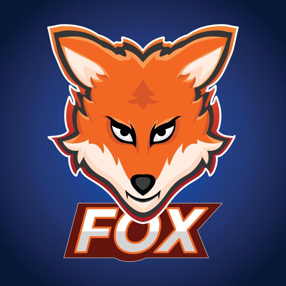 Gaming logo fox, mascot animal aggressive fox, brand mascot character vector