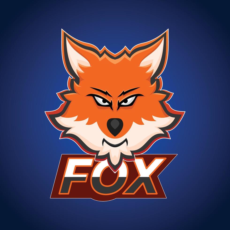 Gaming logo fox, mascot animal aggressive fox, brand mascot character vector