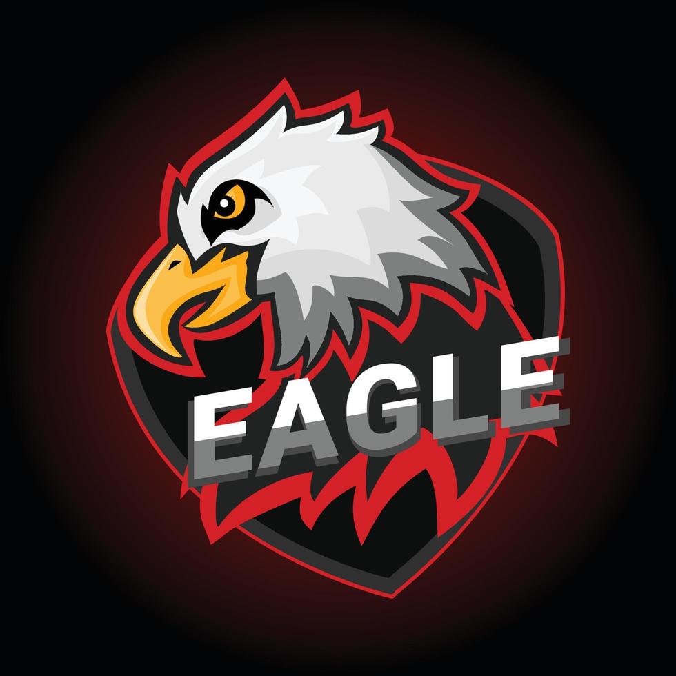 logotipo de juego de águila, jugador de equipo logotipo de águila esport, mascota de logotipo creativo de personaje de águila vector