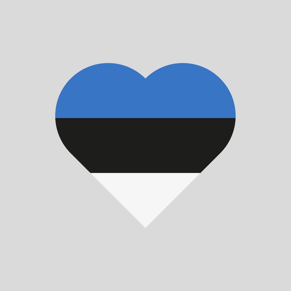 la bandera de estonia en forma de corazón. icono de vector de bandera estonia aislado sobre fondo blanco