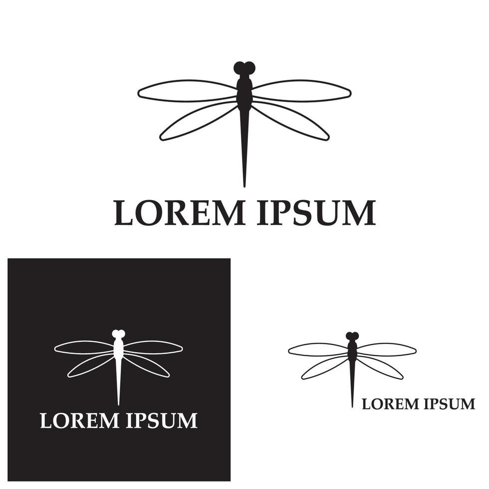 Dragonfly illustration icon design template vector