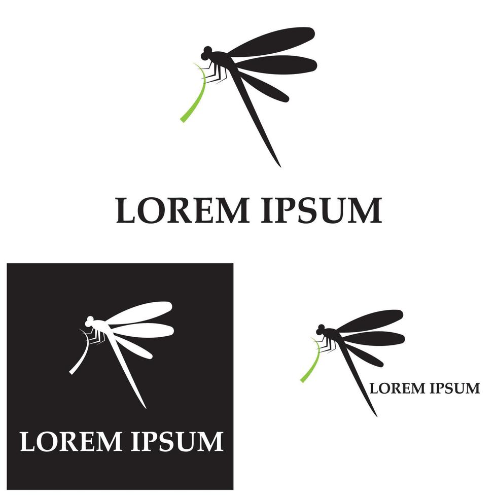Dragonfly illustration icon design template vector
