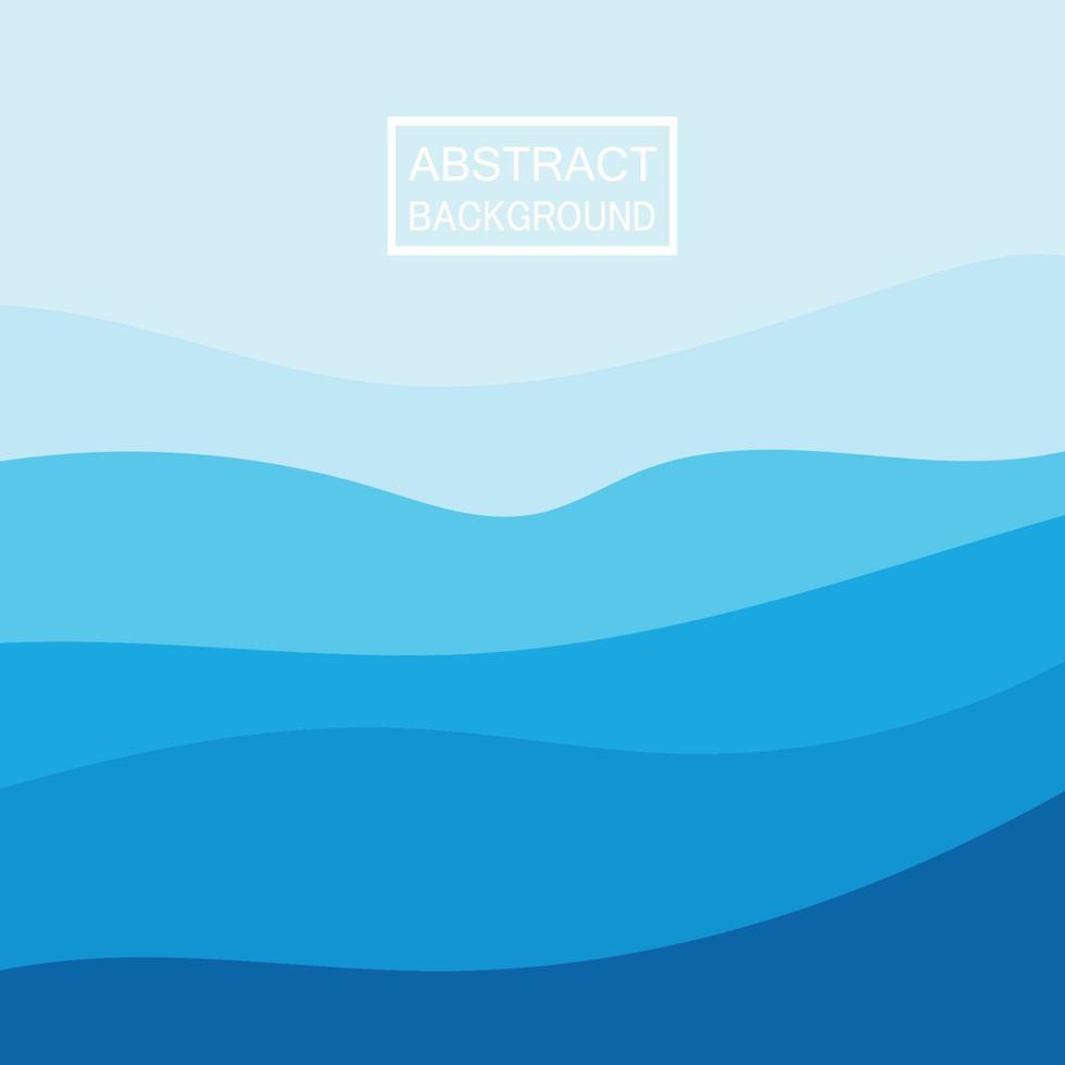 Blue wave vector abstract background flat design stock illustration