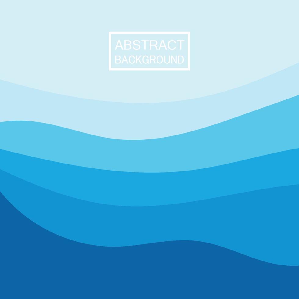 Blue wave vector abstract background flat design stock illustration