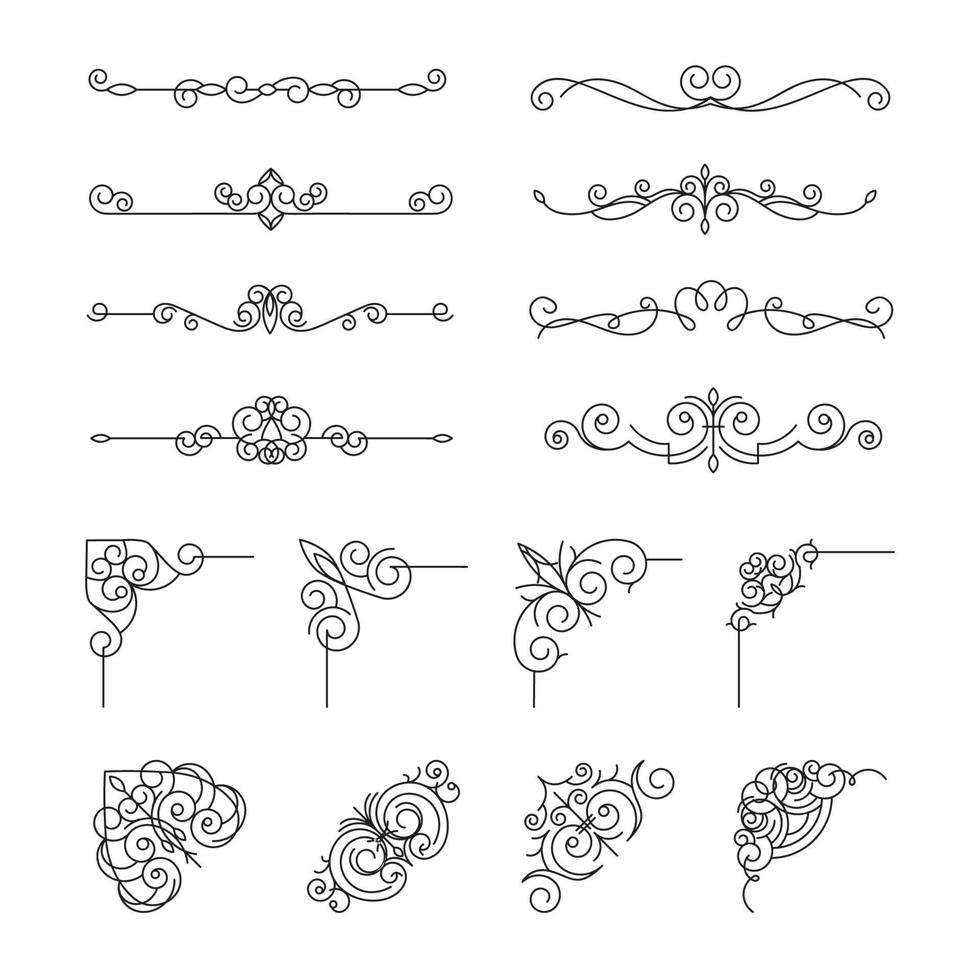 Decorative Frame Border Elements Pack vector