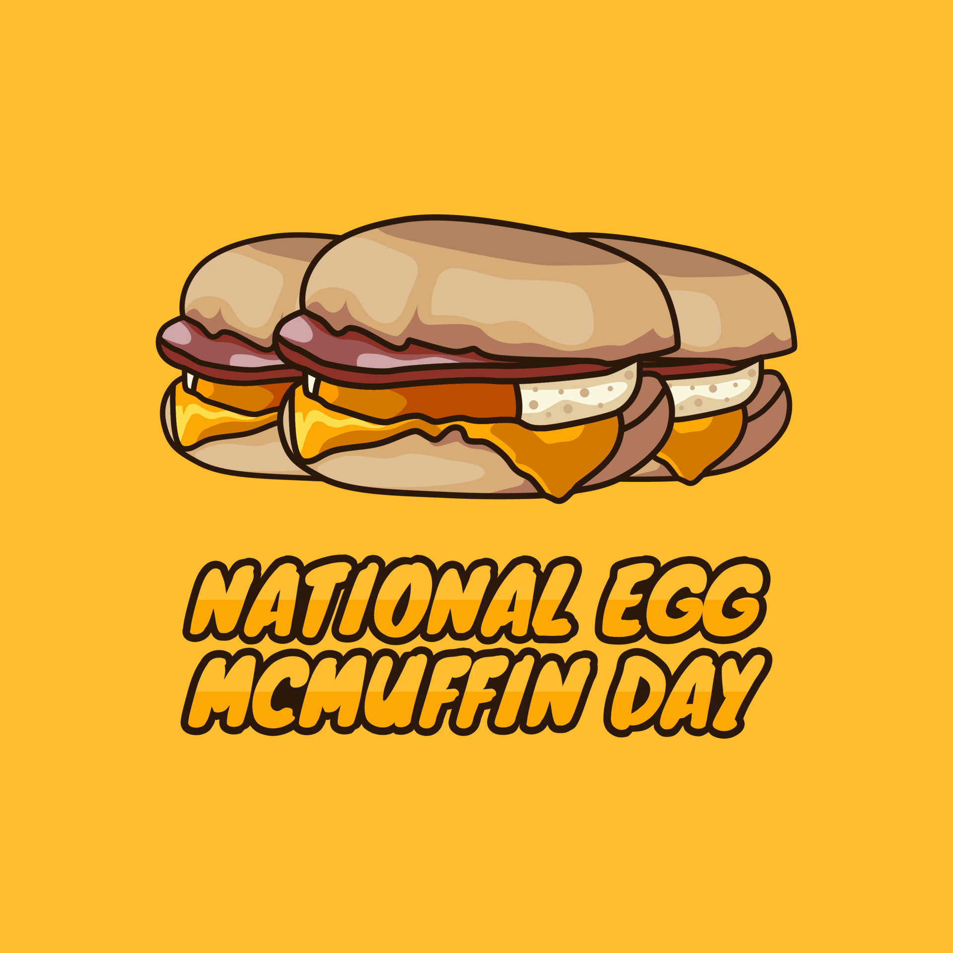 vector graphic of national egg muffin day good for national egg muffin