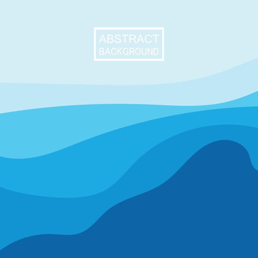 Blue wave vector abstract background flat design stock illustration