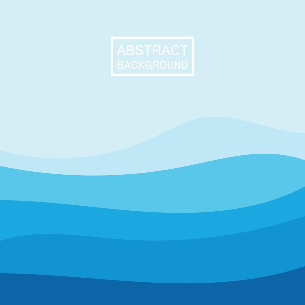 Blue wave vector abstract background flat design stock illustration